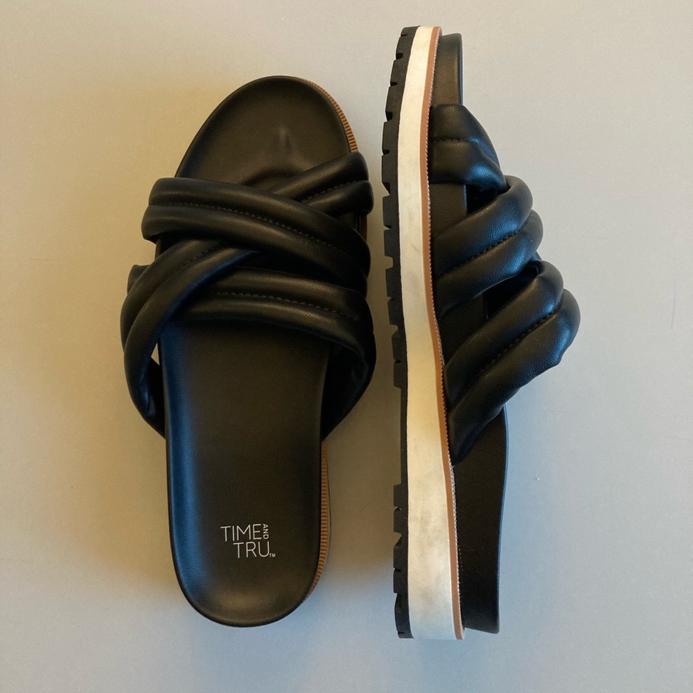 Time and Tru faux leather sandals